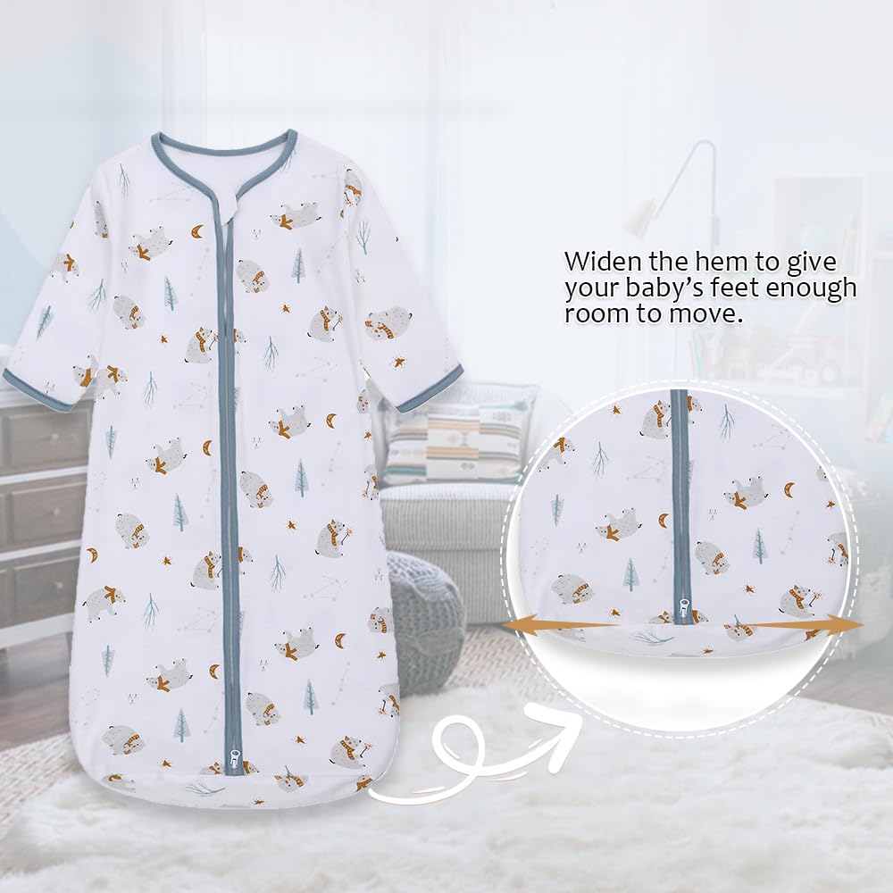Miracle Baby sleep sack size guide highlights growing baby fit across three ranges.