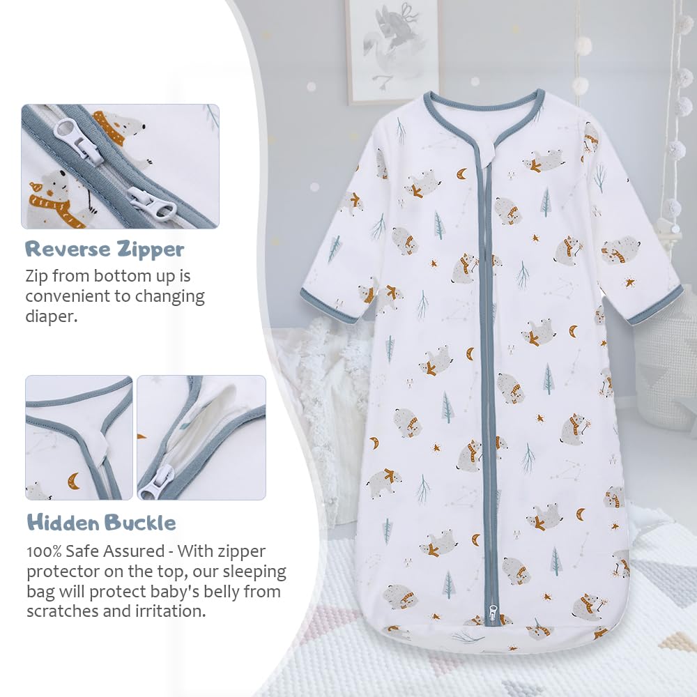 Miracle Baby sleep sack interior zipper guard protects baby's skin during changes