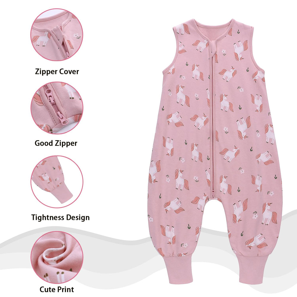 Miracle Baby Sleep Sack with Feet breathable 100% cotton keeps toddlers comfortable.