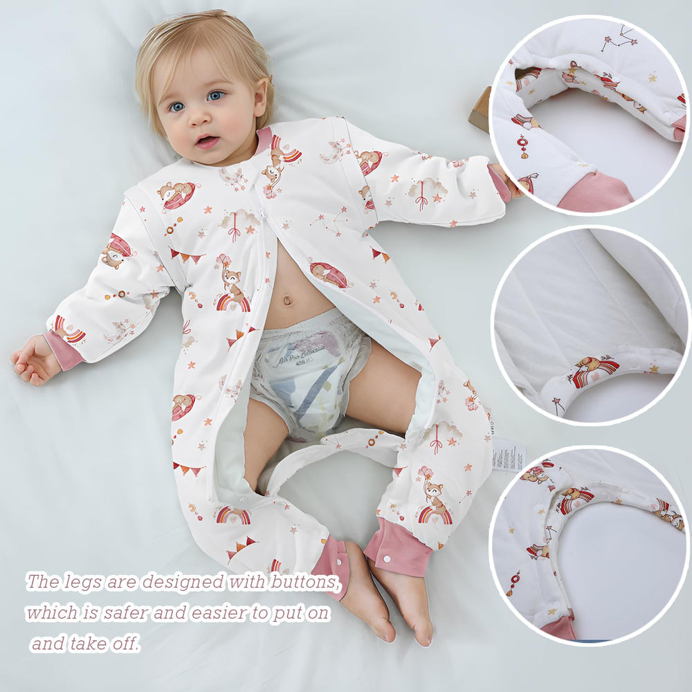 Miracle Baby Sleep Sack Cotton Texture – breathable 100% cotton for gentle nights.