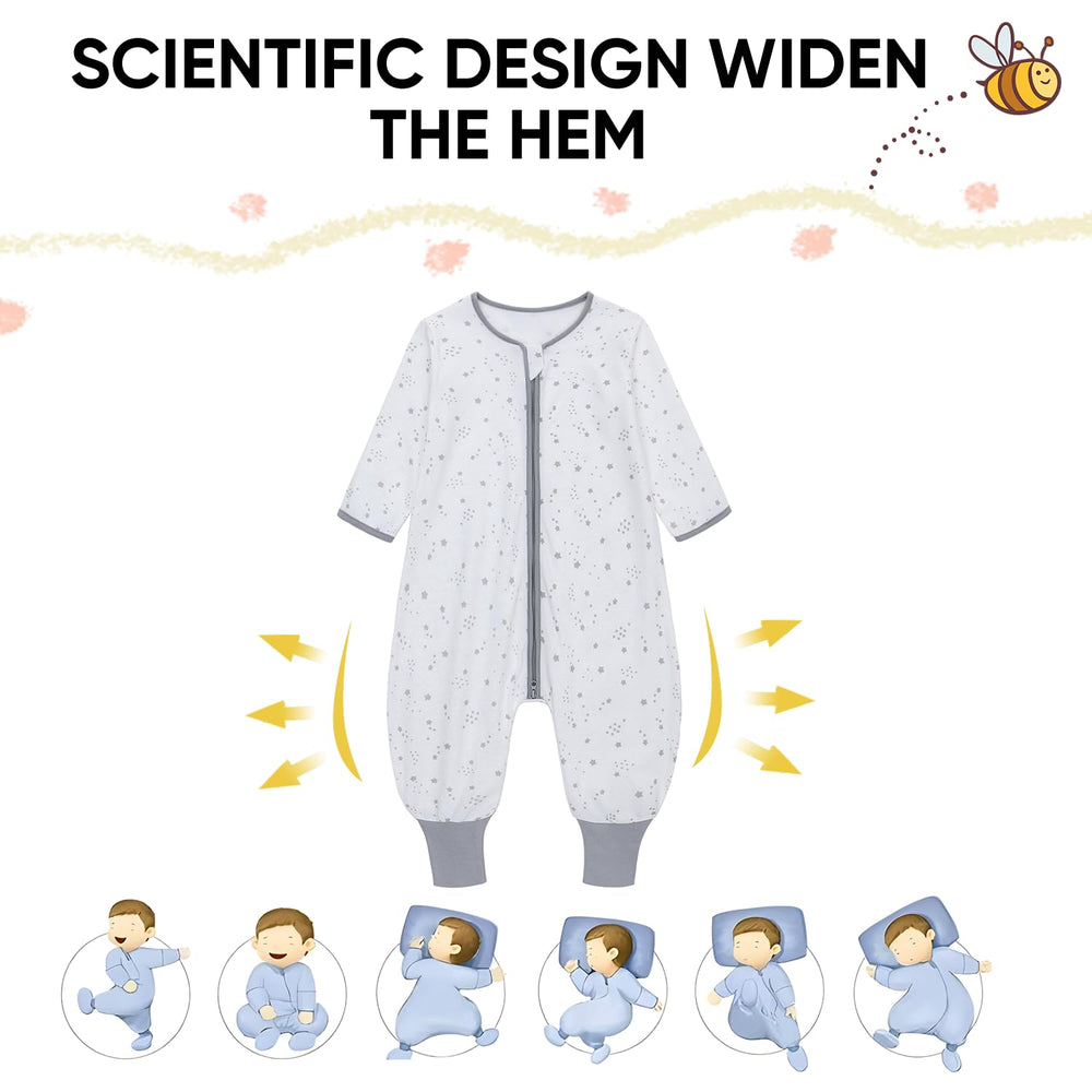 Miracle Baby Sleep Sack extended foot area with elastic closure for secure, flexible fit