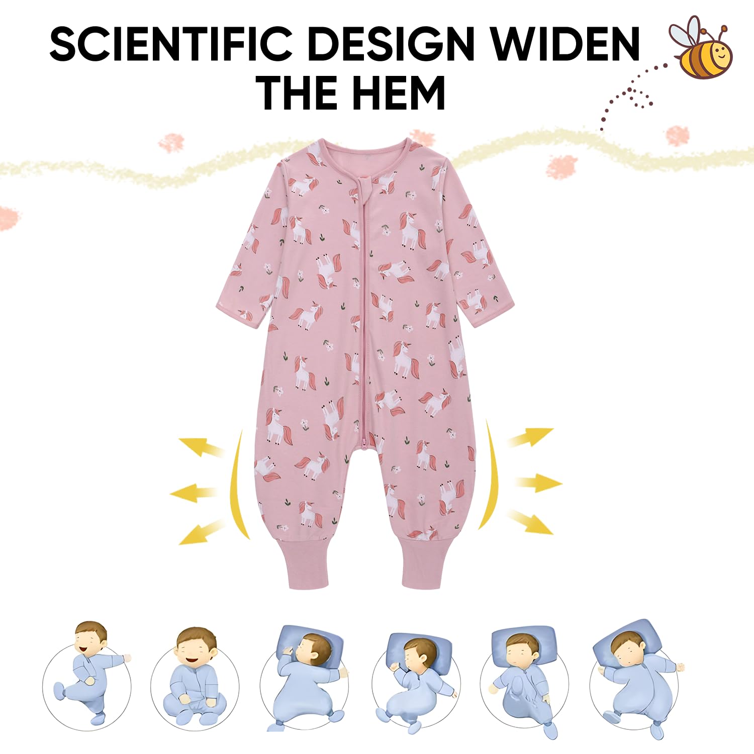 Miracle Baby Sleep Sack with Feet extended leg area space for flexible movement