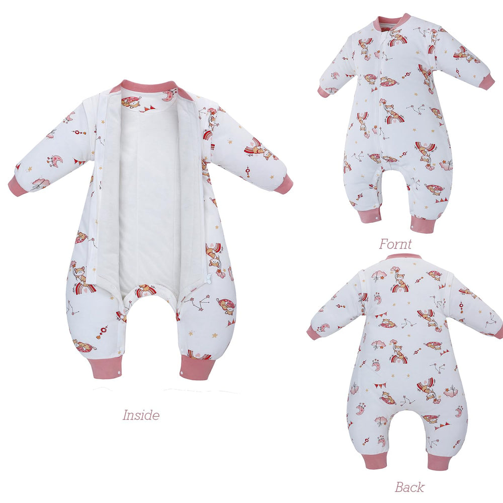 Miracle Baby Sleep Sack with Legs – close-up of leg buttons enabling freedom to move.