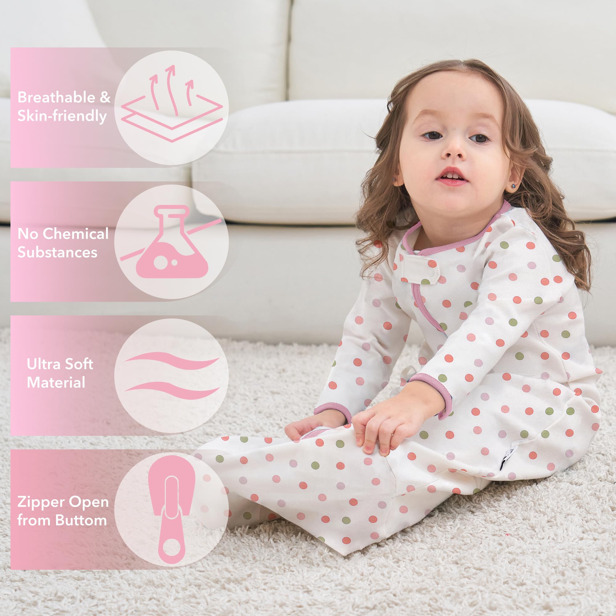 Miracle Baby Sleep Sack long sleeve care shows machine-washable convenience.