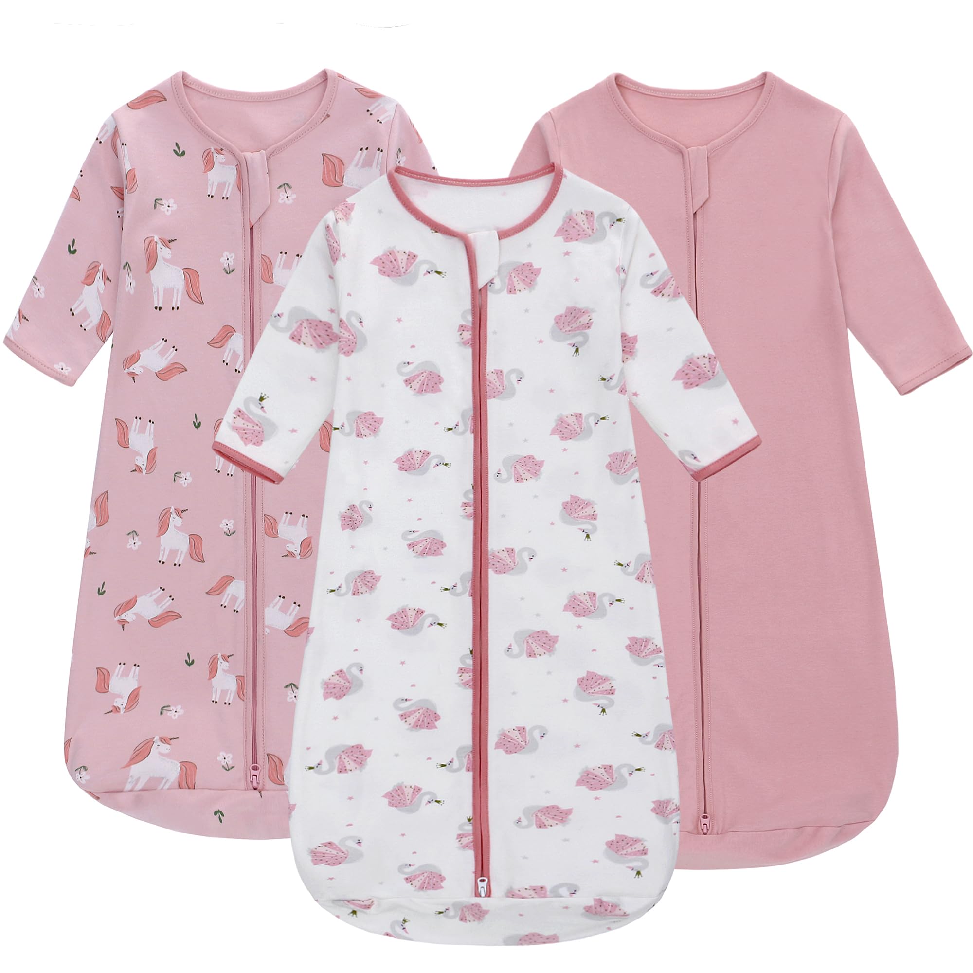 Miracle Baby Sleep Sack long sleeve pink pattern image highlights soft cotton comfort for sensitive skin