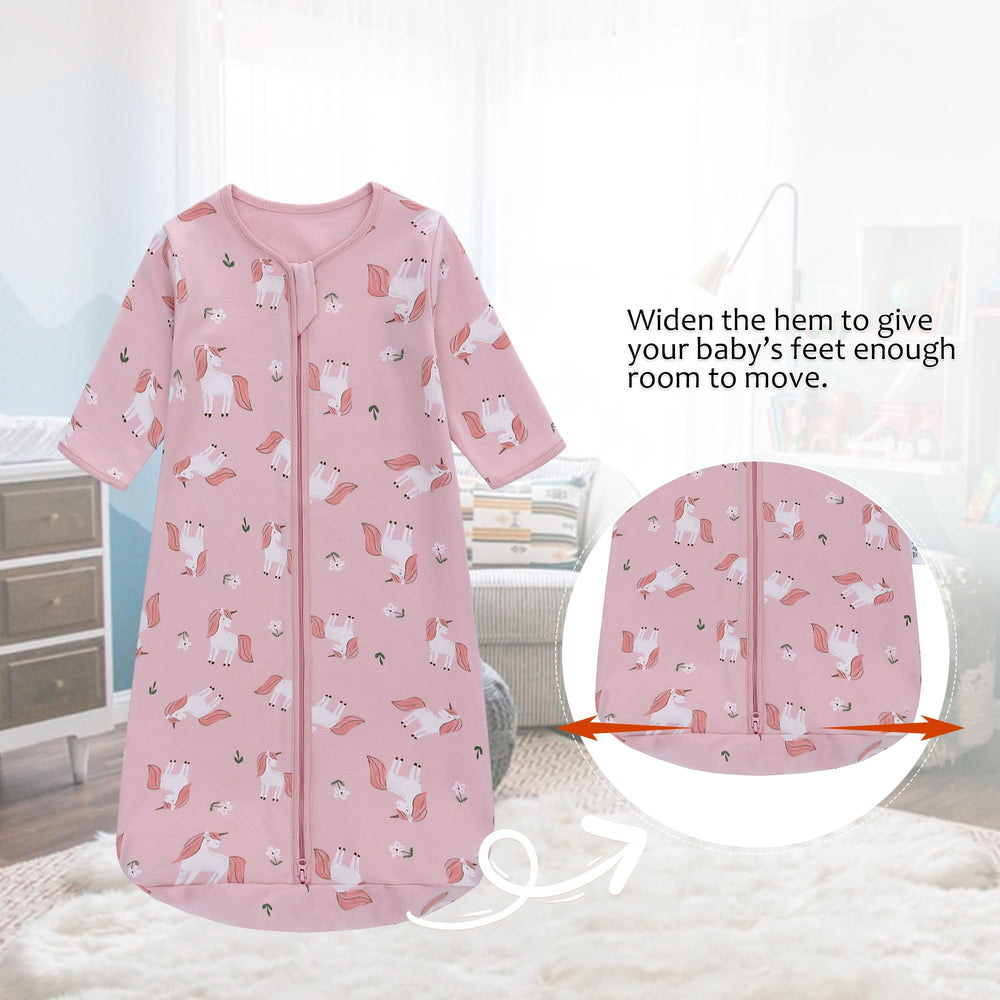 Miracle Baby Sleep Sack long sleeve safety zipper image emphasizes quick changes and finger protection