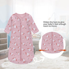 Miracle Baby Sleep Sack long sleeve safety zipper image emphasizes quick changes and finger protection