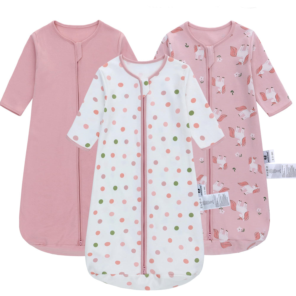 Miracle Baby Sleep Sack long sleeve in pink keeps baby cozy and gentle on skin.