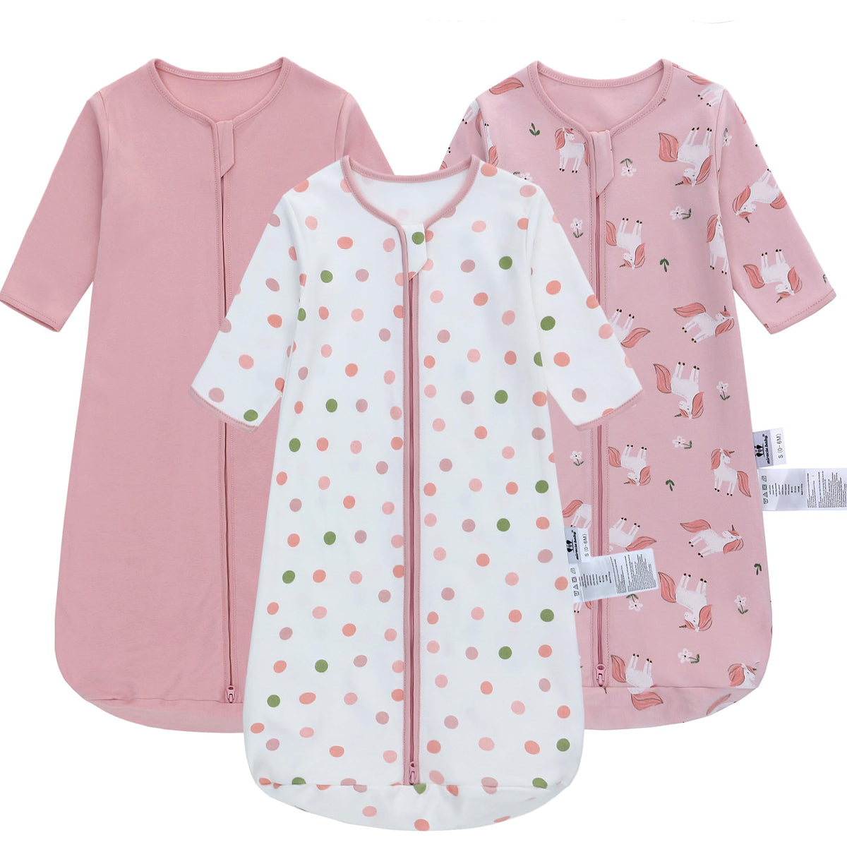 Miracle Baby Sleep Sack long sleeve in pink keeps baby cozy and gentle on skin.