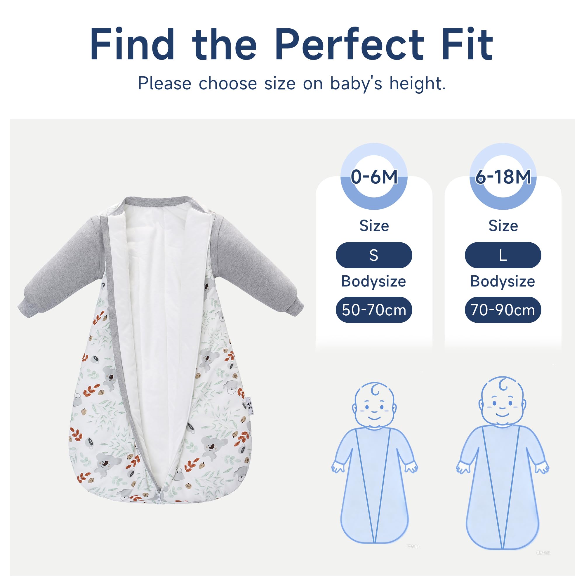 Miracle Baby Sleep Sack in size S and 6-18 months growth range