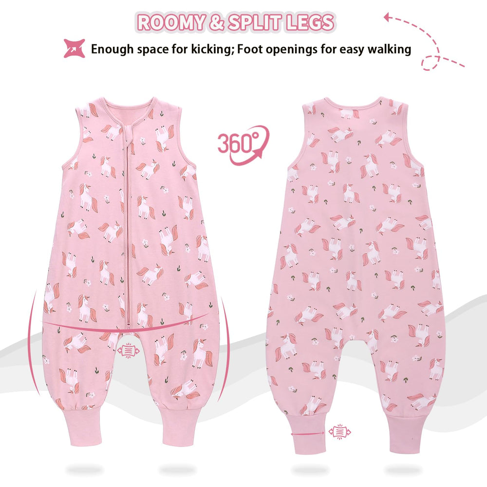 Miracle Baby Sleep Sack with Feet sleeveless design enables easy dressing and prevents overheating.