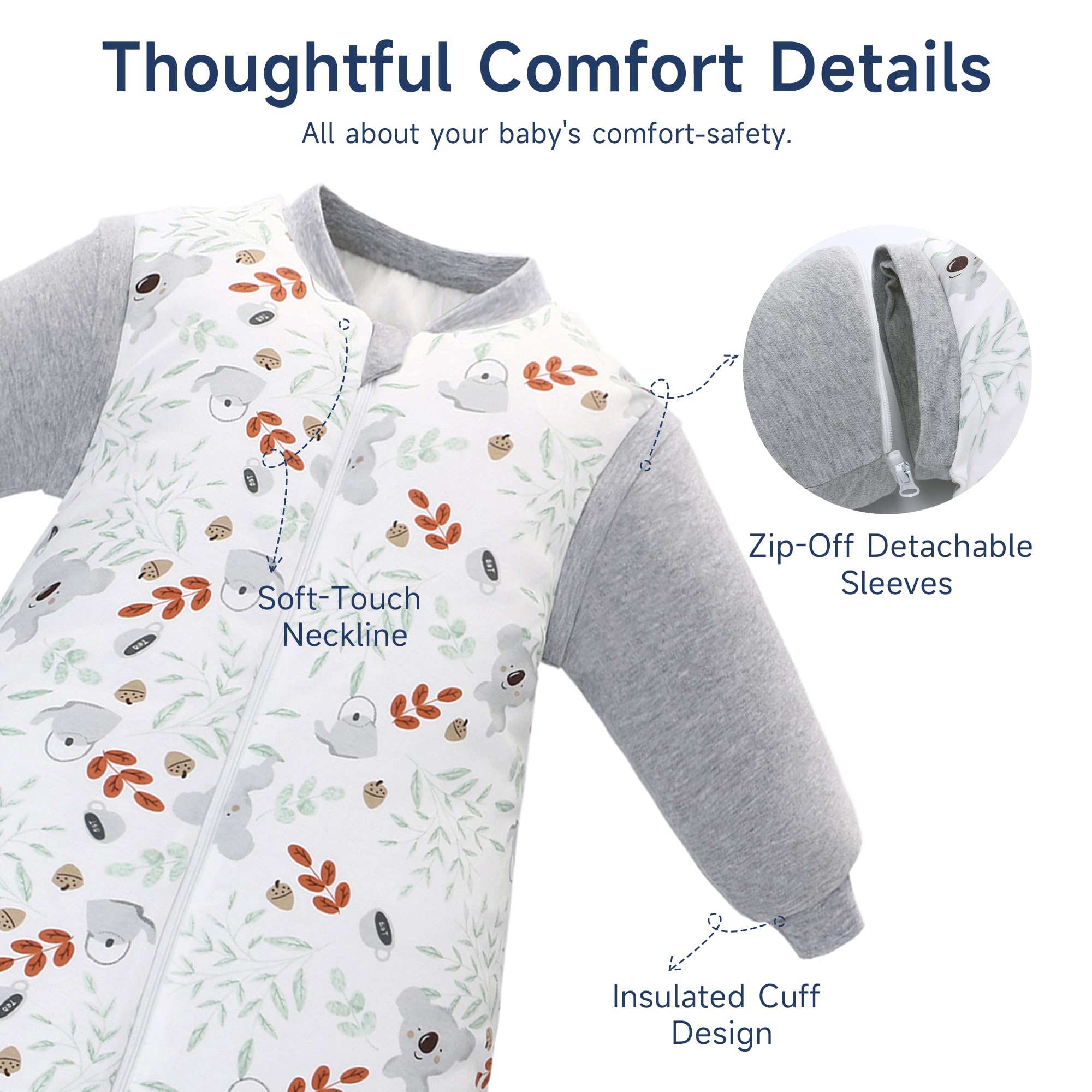 Miracle Baby Sleep Sack close-up of soft cotton outer and lining