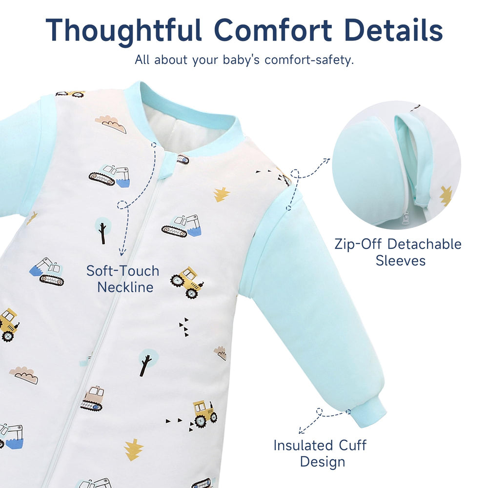 Miracle Baby Sleep Sack soft cotton shell and lining provide breathable comfort.