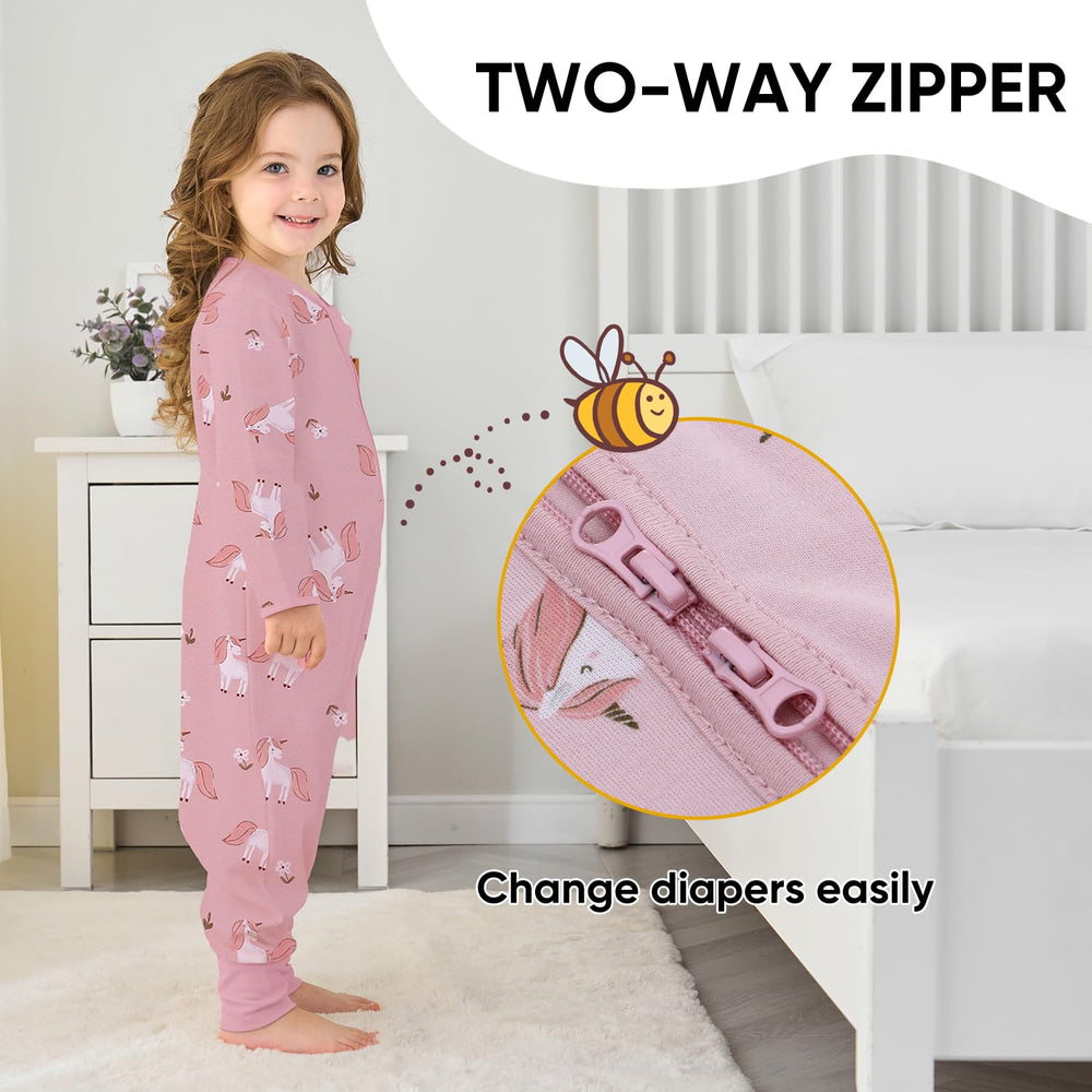 Miracle Baby Sleep Sack with Feet two-way zipper in action enables easy diaper changes
