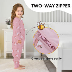 Miracle Baby Sleep Sack with Feet two-way zipper in action enables easy diaper changes