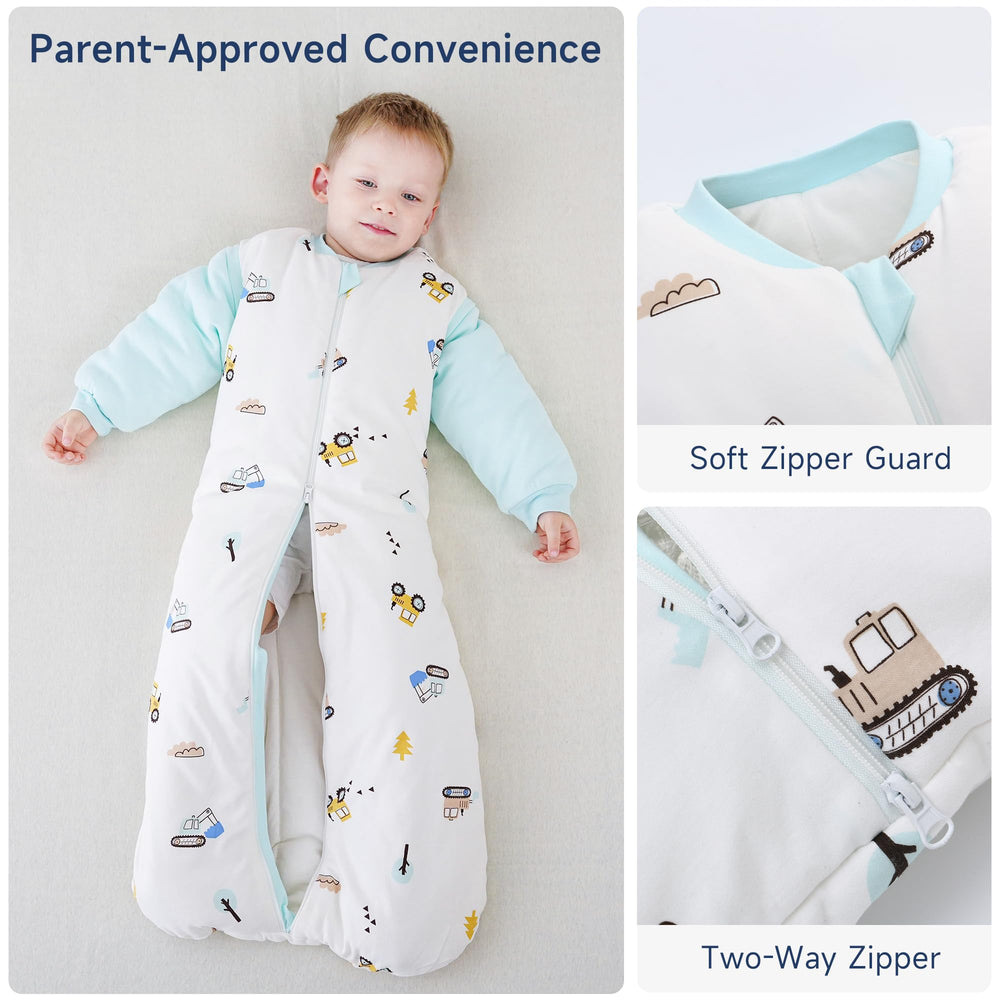 Miracle Baby Sleep Sack zip-off sleeves in use for versatile climate control