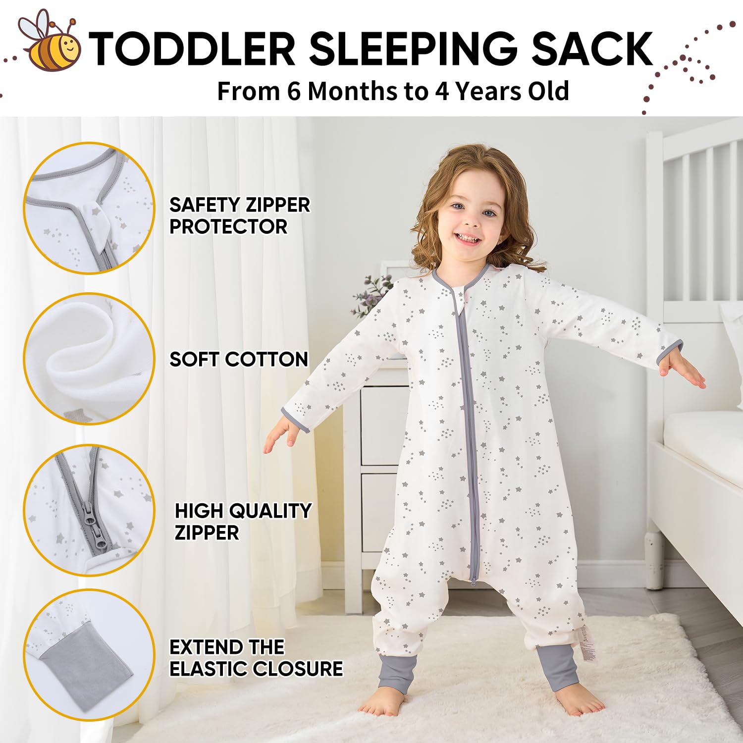 Miracle Baby Sleep Sack zipper protector guards baby's skin for comfortable wear