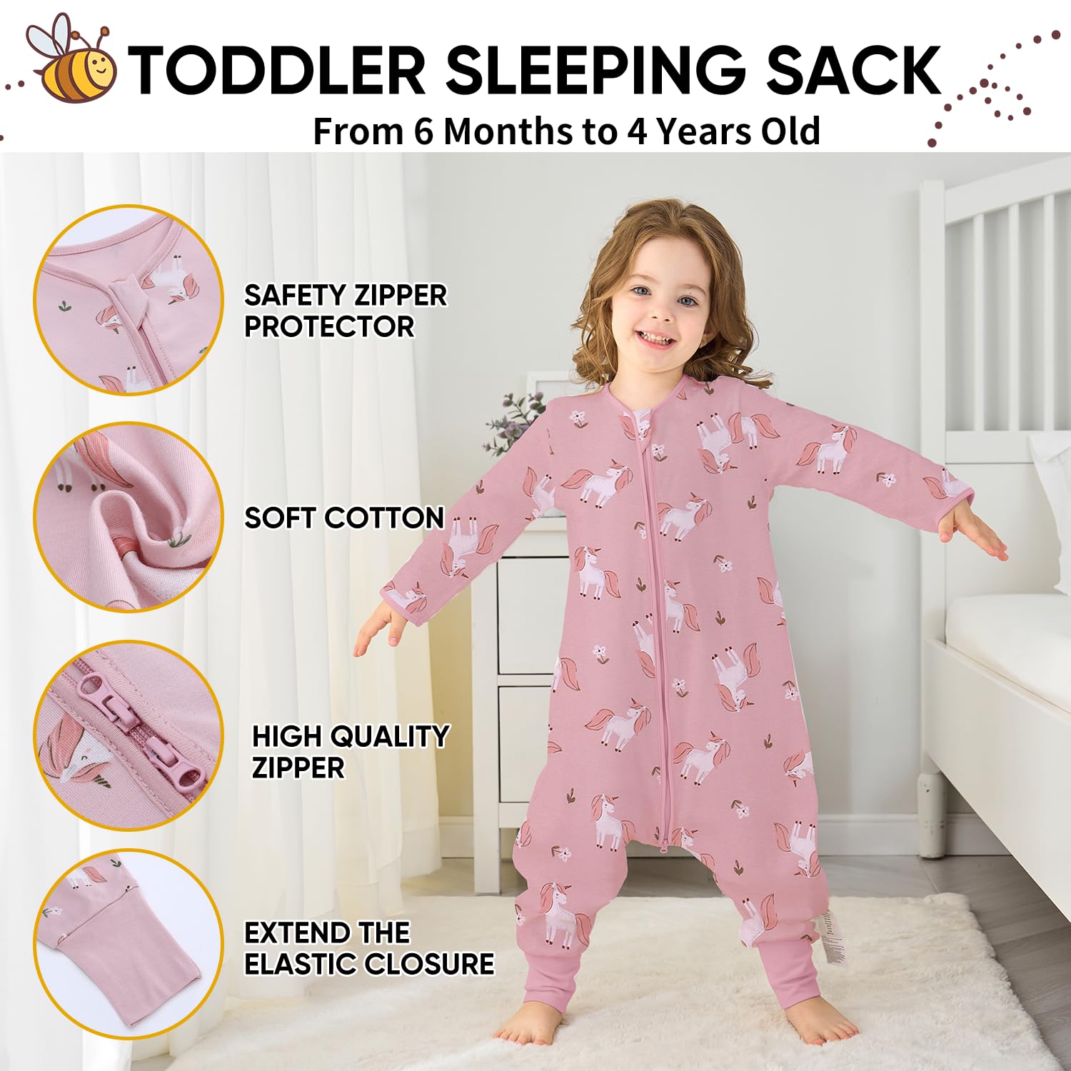 Miracle Baby Sleep Sack with Feet zipper protector guards delicate skin during use