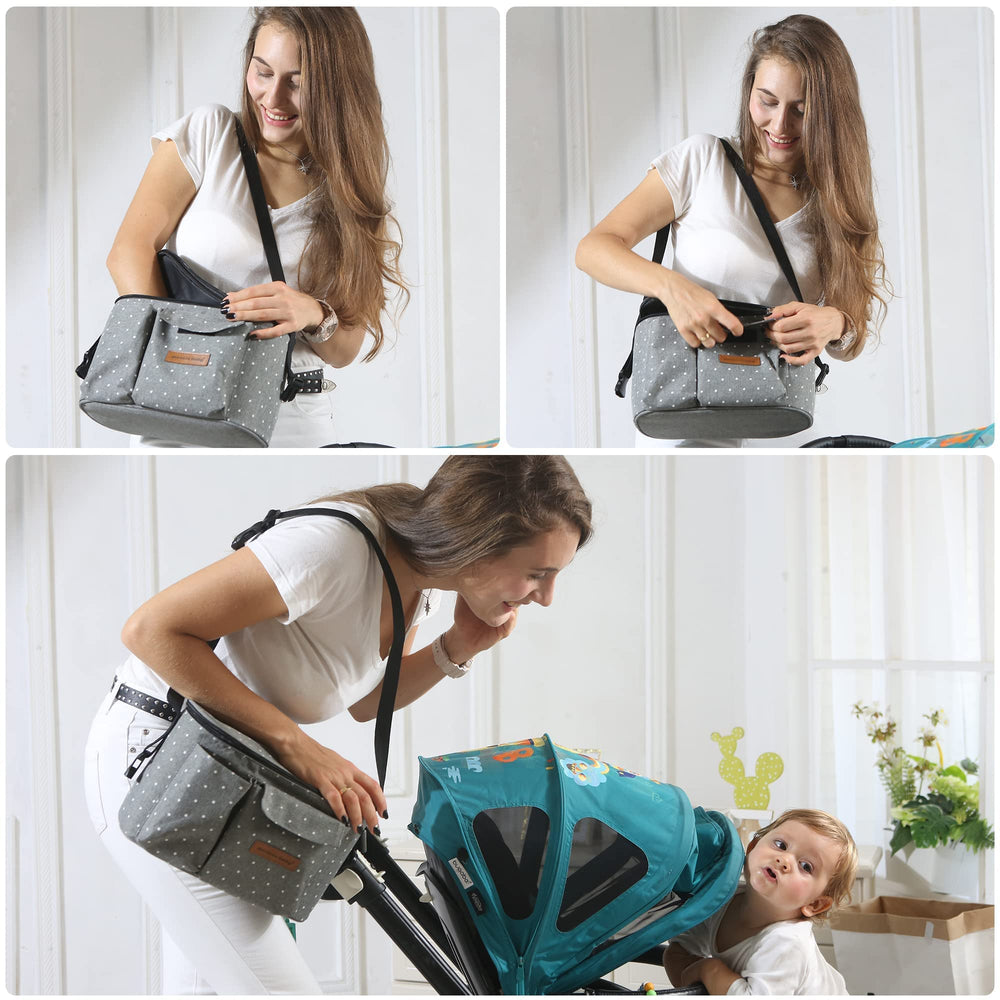 Miracle Baby stroller organizer bag detachable wristlet offers versatile carrying beyond the stroller.