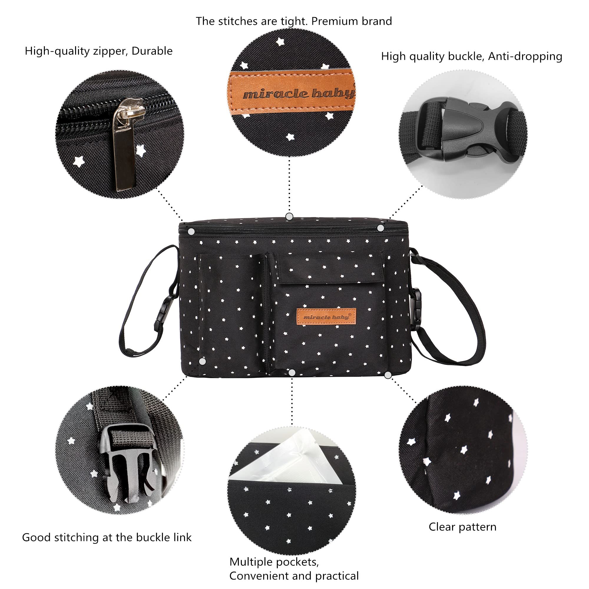 Miracle Baby stroller organizer bag gift-ready packaging suits baby showers and new moms.