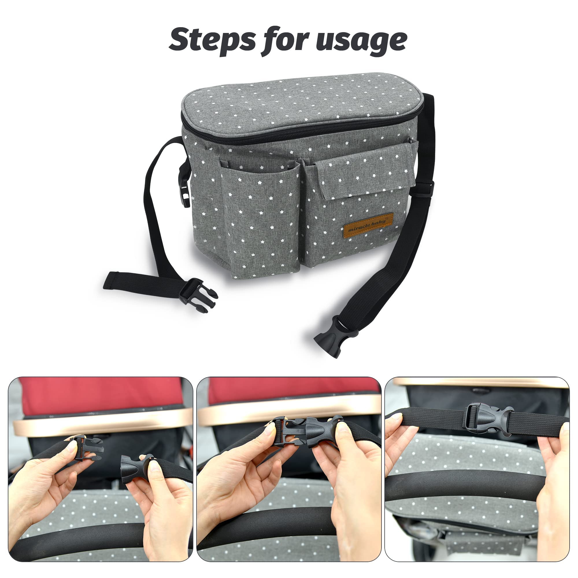 Miracle Baby stroller organizer bag washable fabric keeps looking like new after gentle washing.