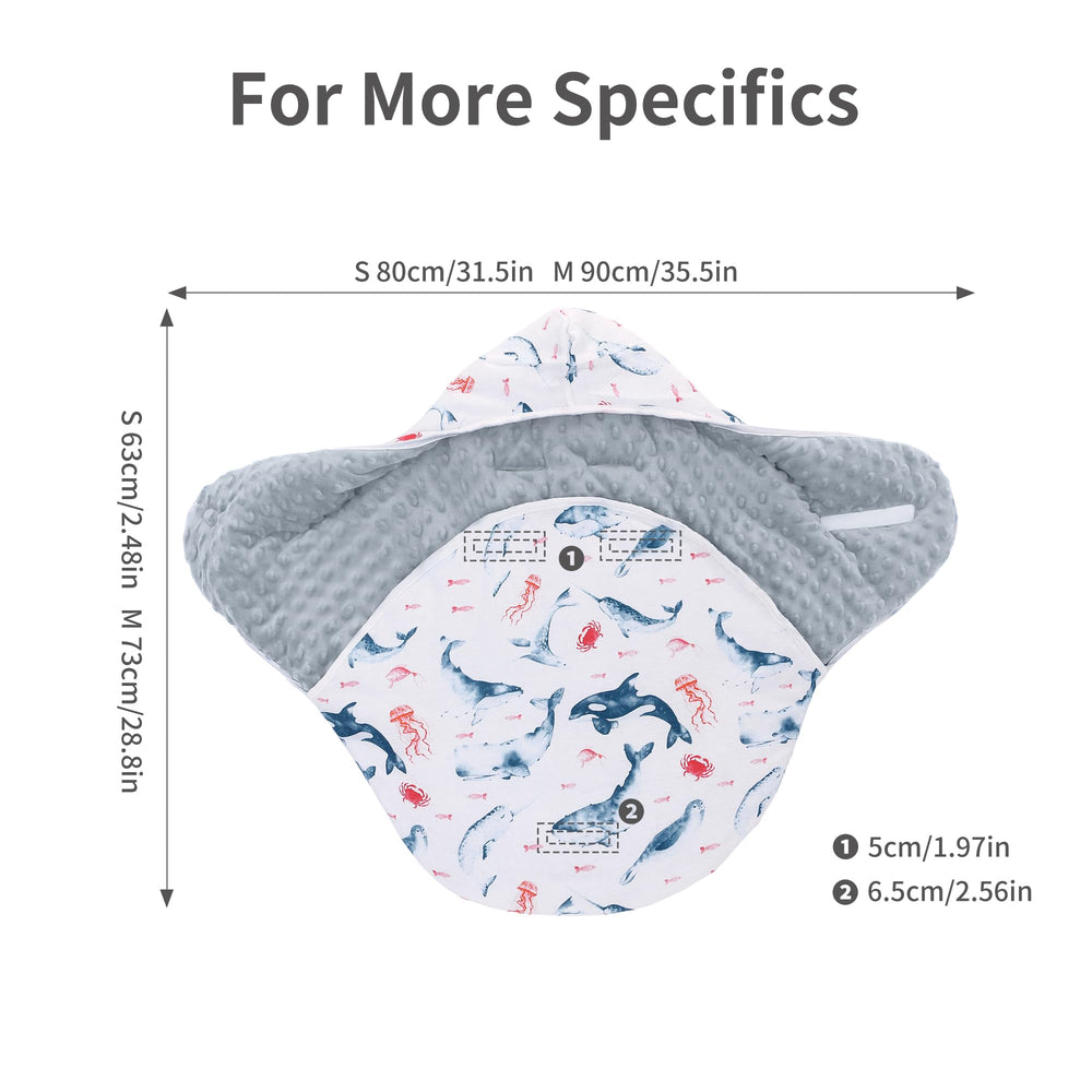 Miracle Baby Swaddle harness holes enable stroller-friendly on-the-go outings.