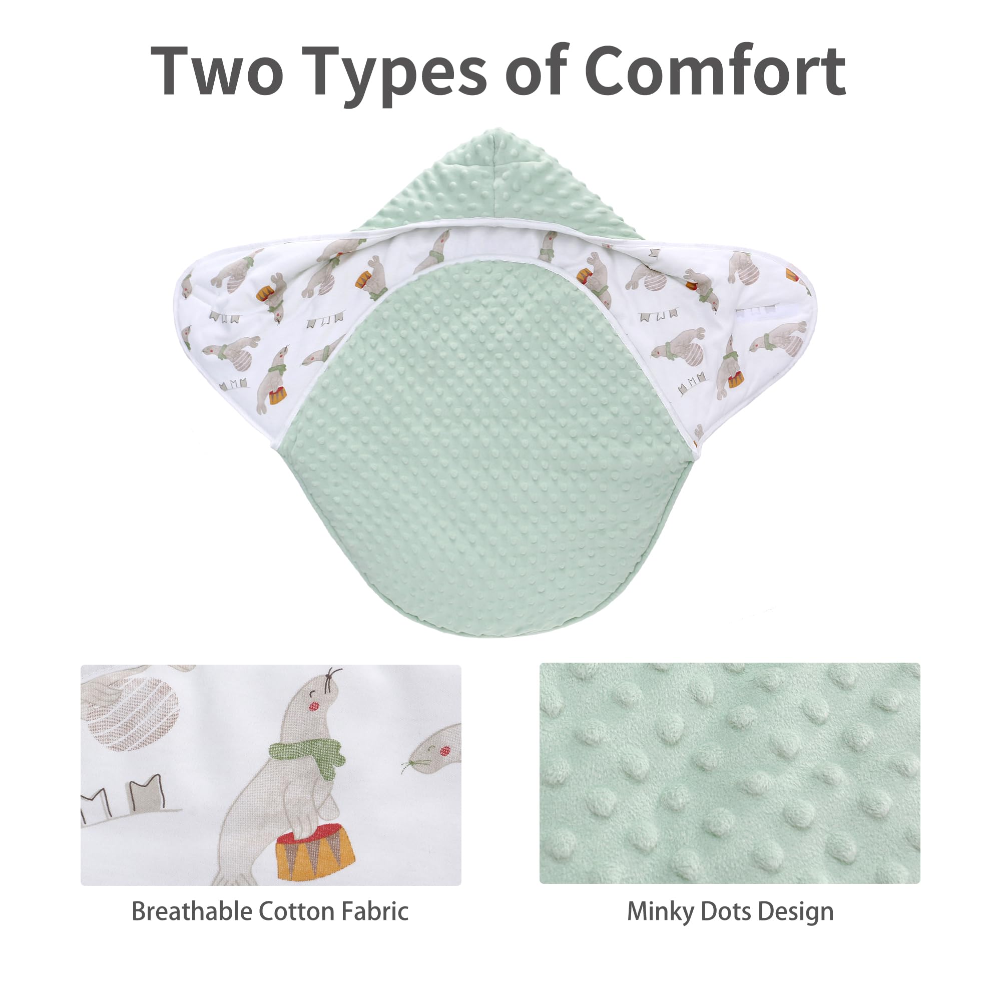 Miracle Baby Swaddle with minky dots adds plush cozy feel