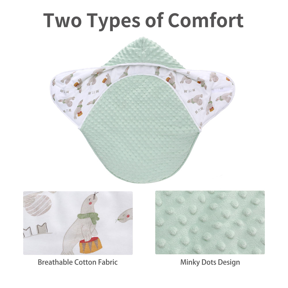 Miracle Baby Swaddle with minky dots adds plush cozy feel