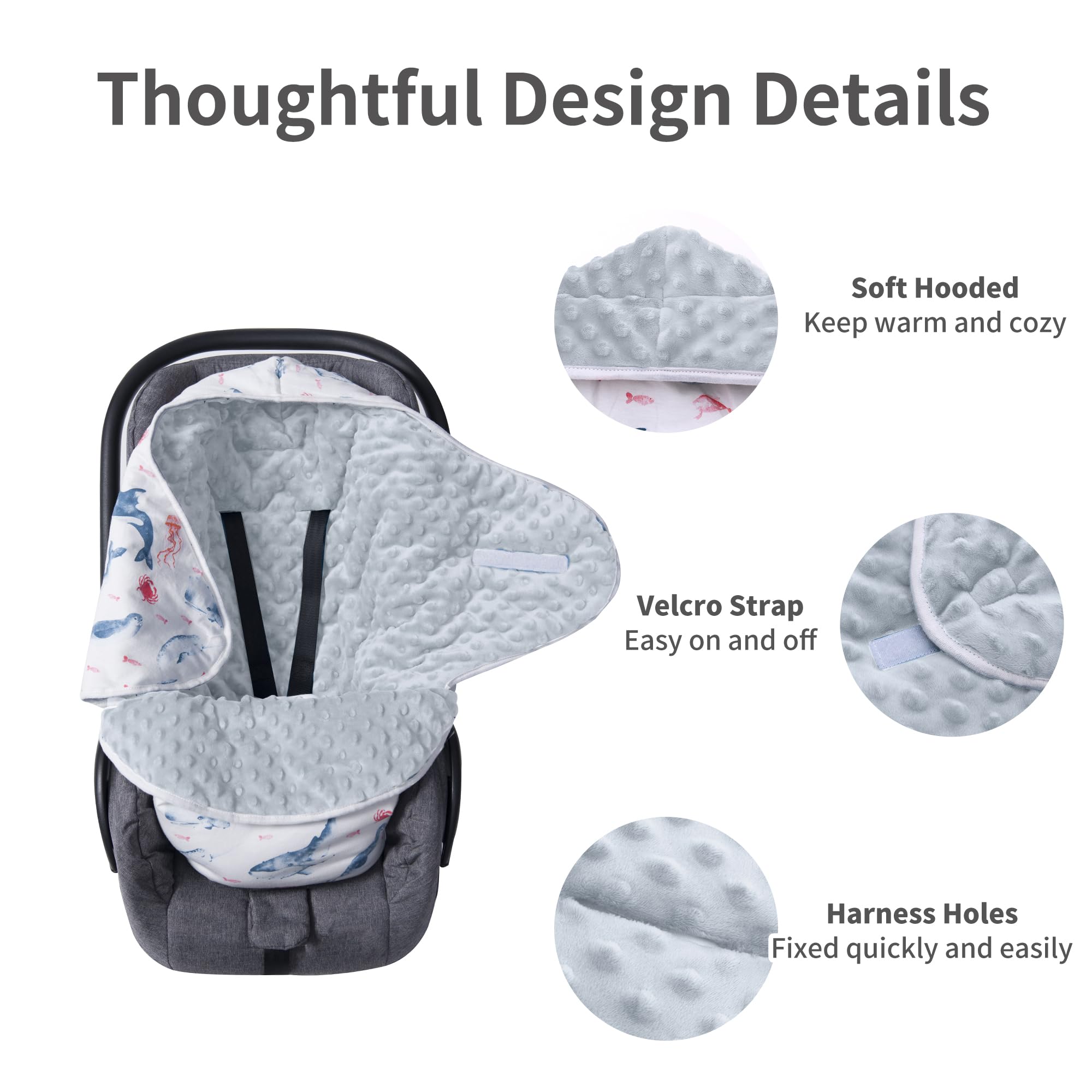 Miracle Baby Swaddle three-step Velcro wrap enables quick, secure night changes.