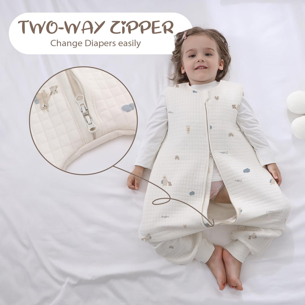 Miracle Baby sleep sack sleeveless design enables unrestricted arm mobility.