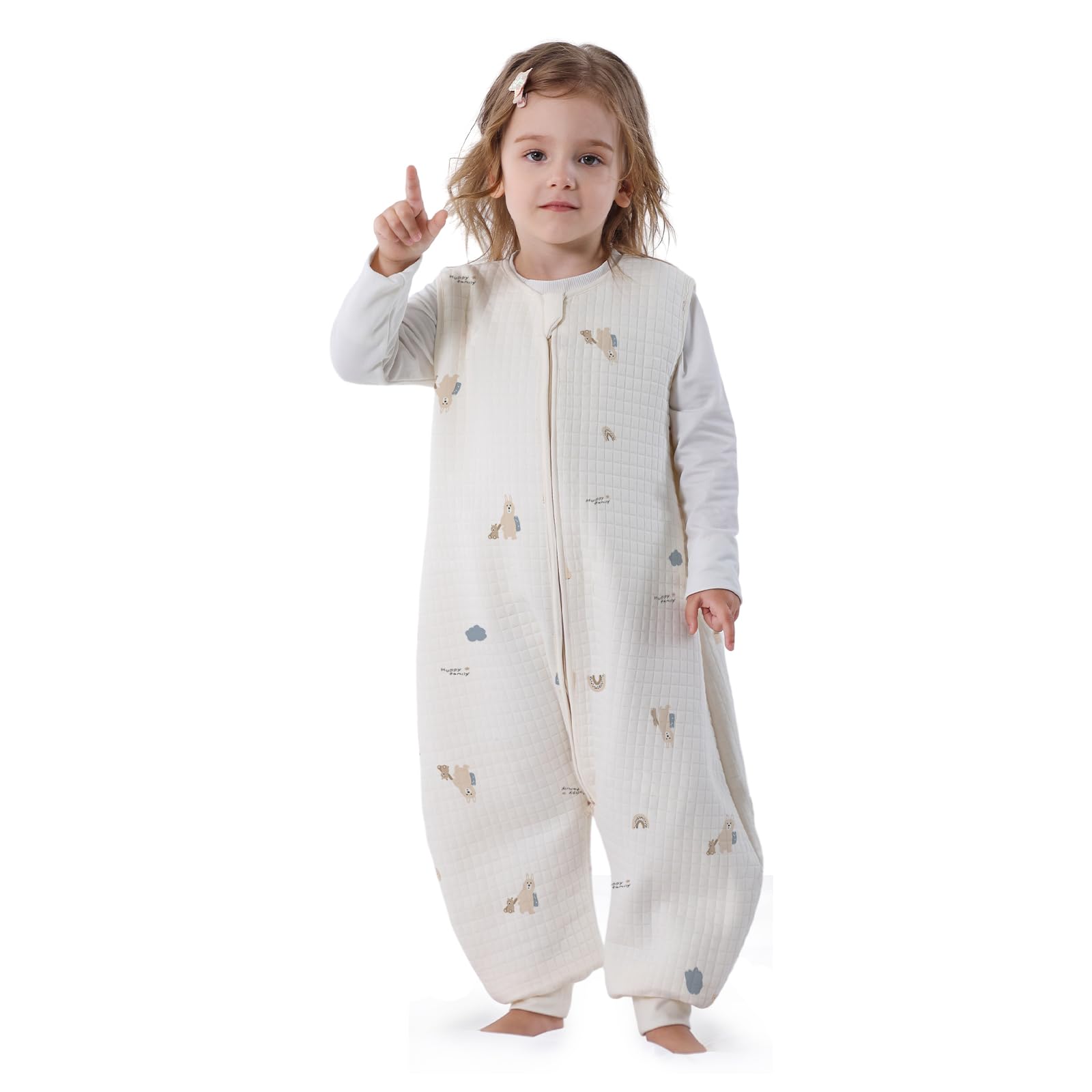 Miracle Baby Toddler Sleep Sack Bear front view for all-season comfort.