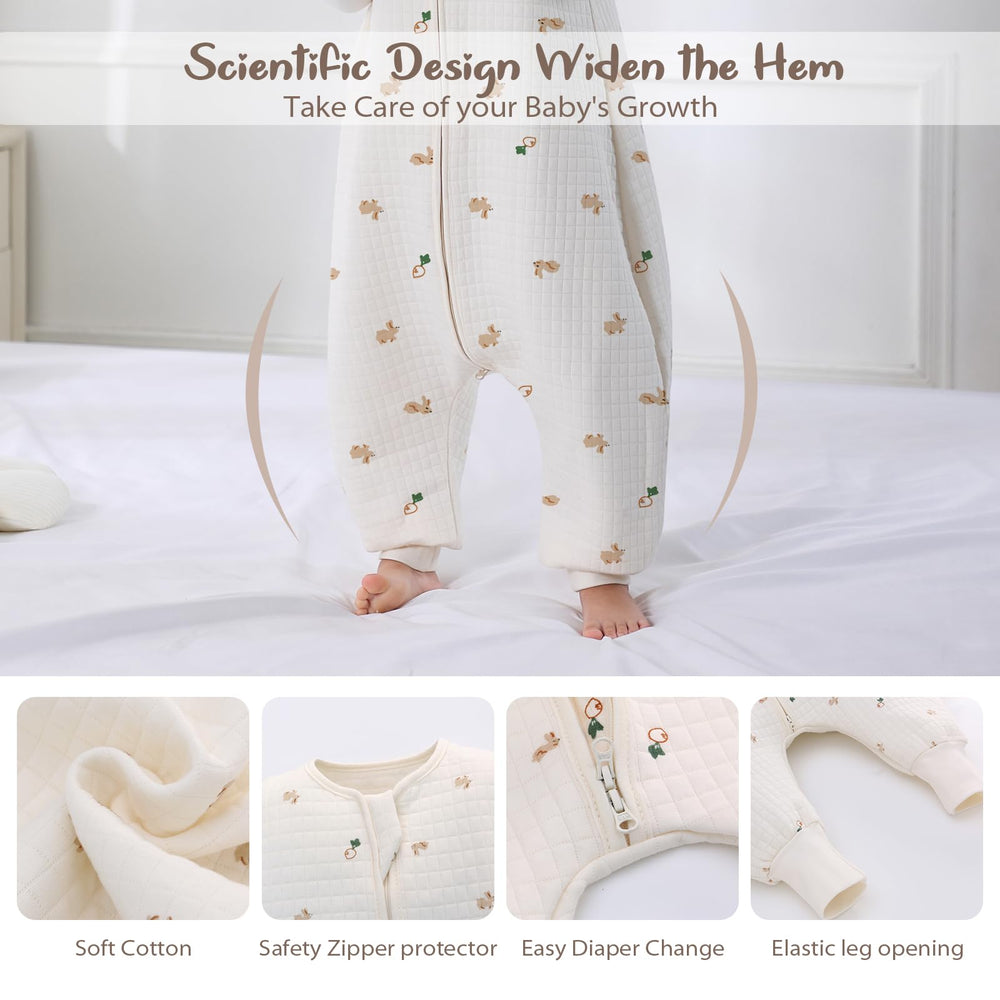 Miracle Baby Sleep Sack with Feet side view demonstrates unrestricted arm mobility for play.