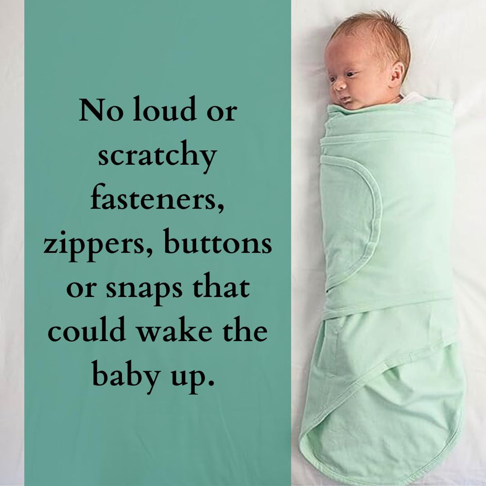 Miracle Blanket Swaddle Wrap bedtime-scene swaddled baby ready for sleep.