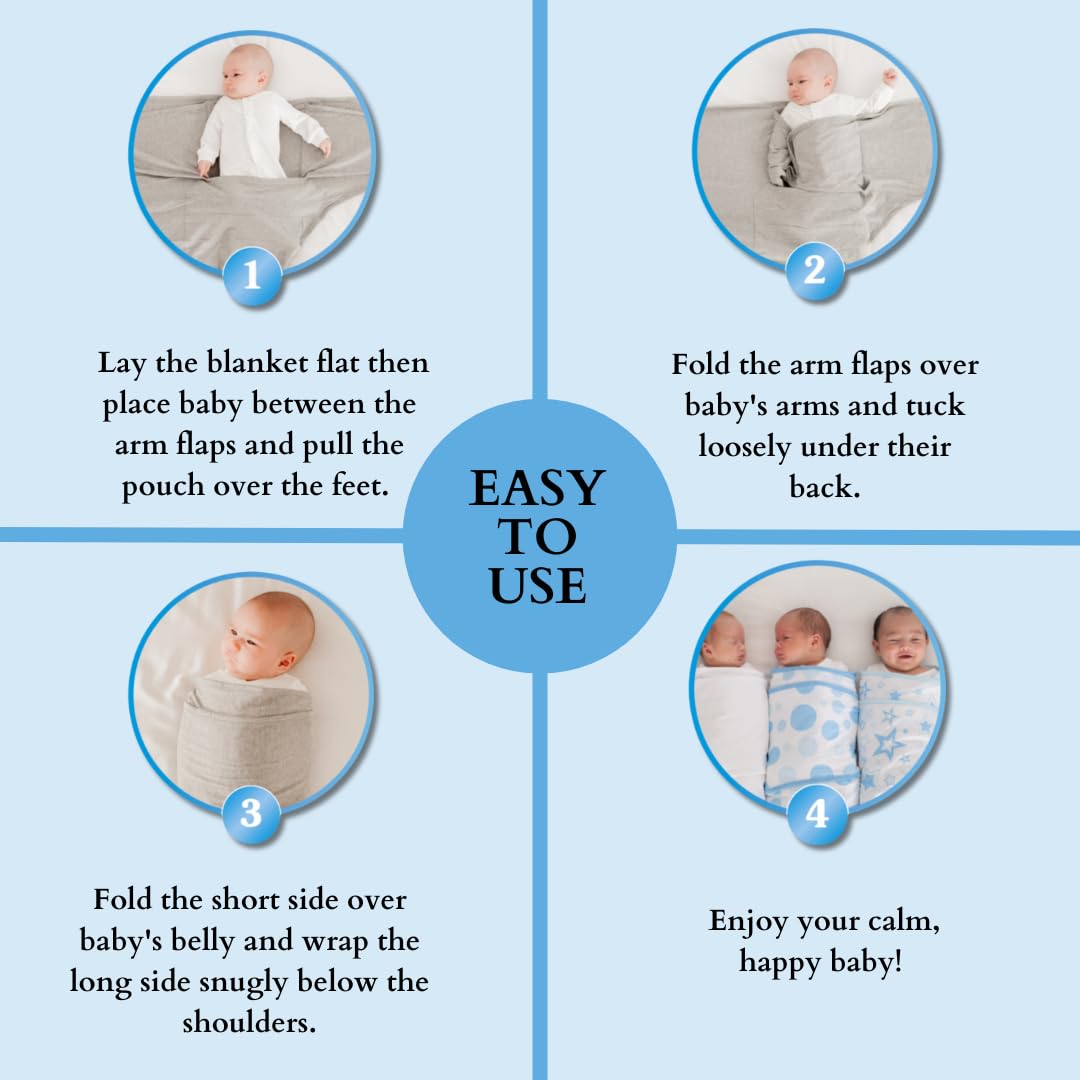 Miracle Blanket swaddle easy-care-fabric highlights durable, machine-washable material