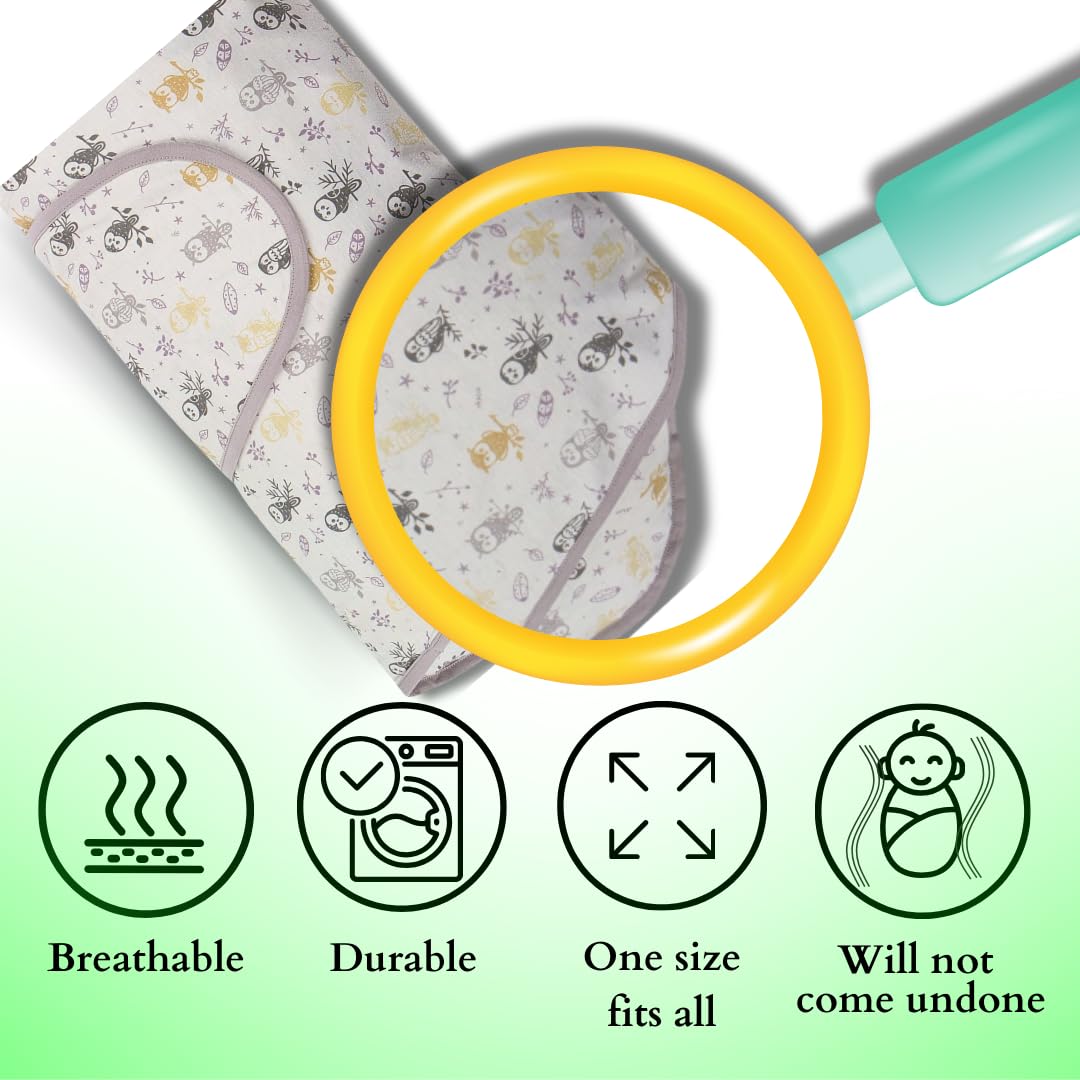 Miracle Blanket swaddle wrap breathable cotton image; year-round comfort and airflow for baby