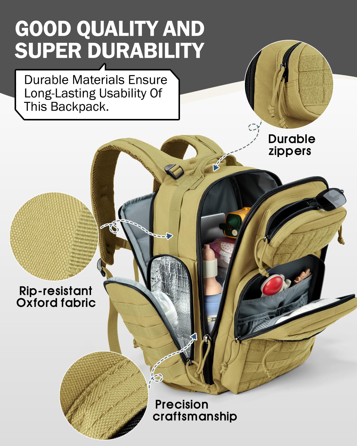 MIRACOL diaper bag with wipe slot simplifies quick cleanups on trips