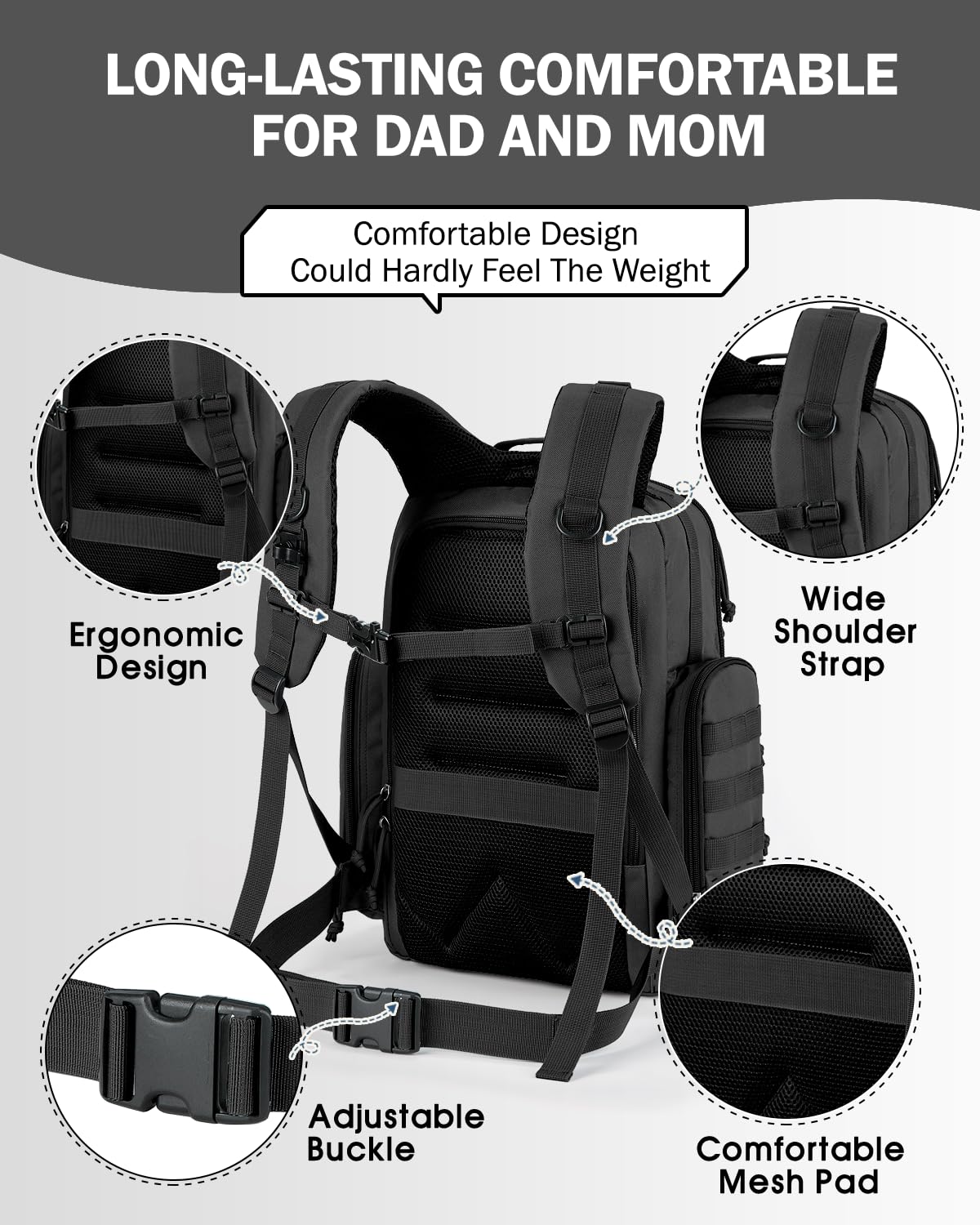 MIRACOL tactical padded shoulder straps enhance comfort during wear