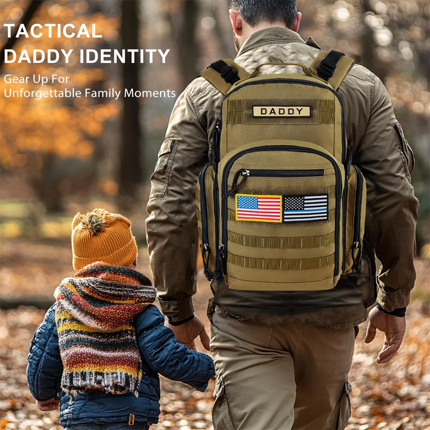 MIRACOL Military Diaper Bag MOLLE webbing for quick gear attachments and customization