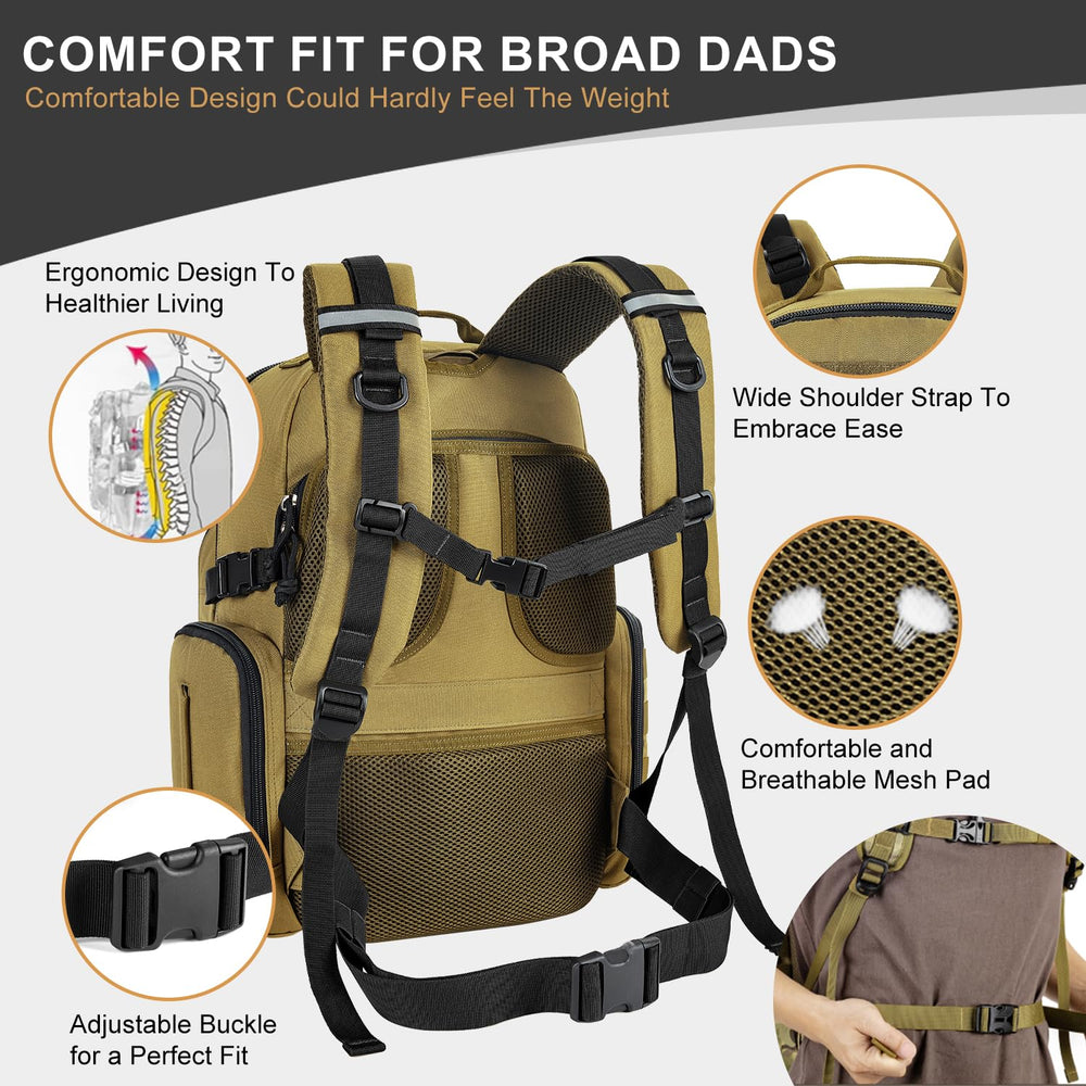 MIRACOL Military Diaper Bag wipe pocket keeps essentials reachable during changes