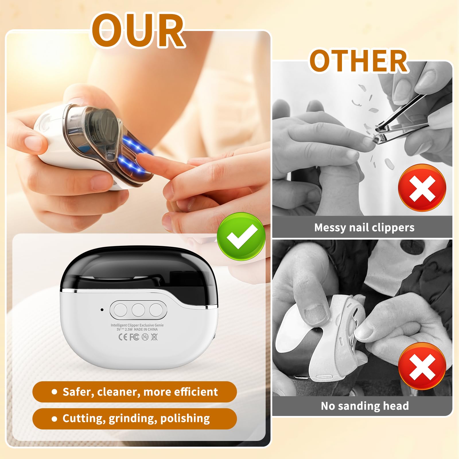 MIRAIWATIMO gel nail lamp with LEDs for fast curing.