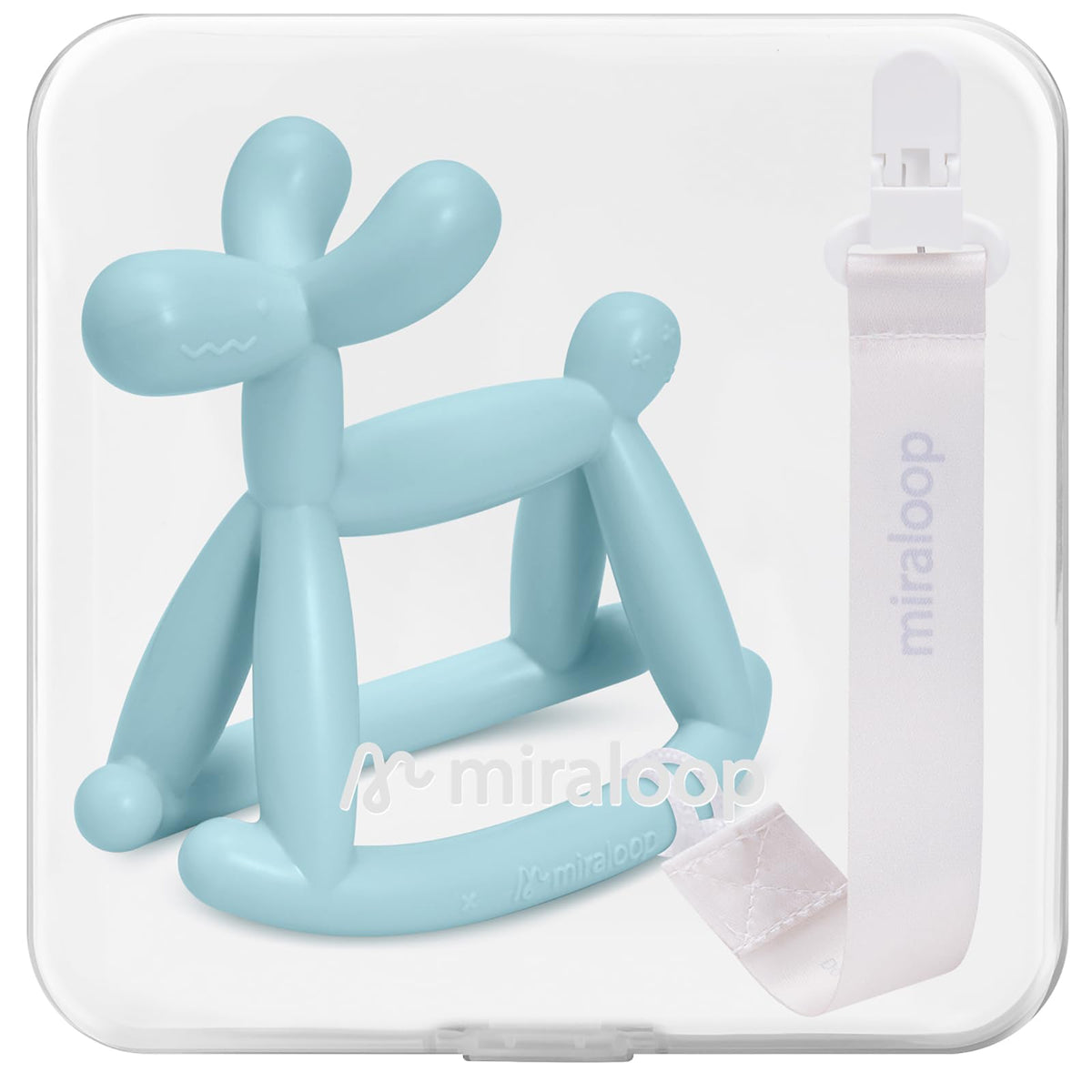 Miraloop baby teether rocking balloon dog provides soothing visual appeal and comfort