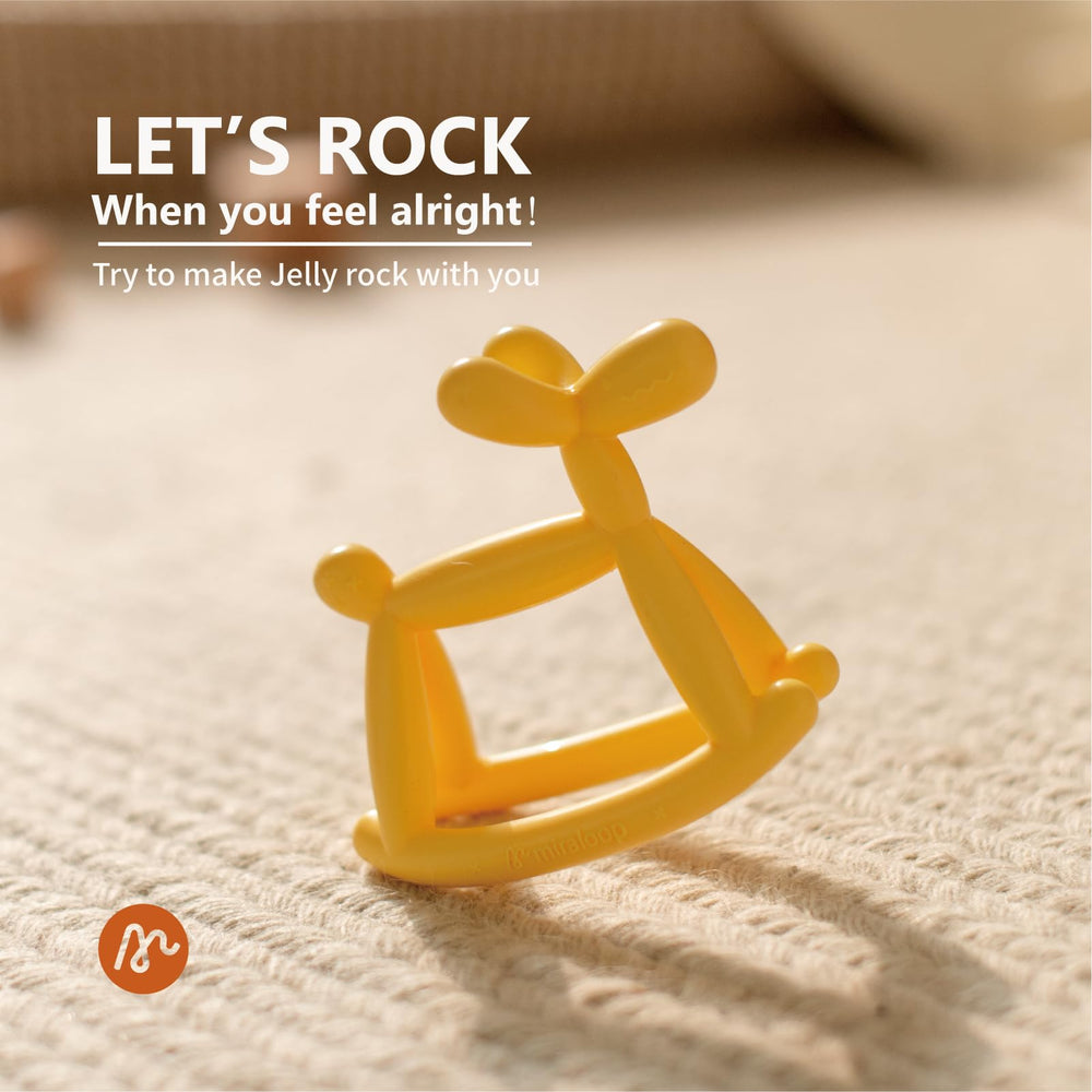 Miraloop Jellydog dishwasher-safe design simplifies cleanup after teething sessions.