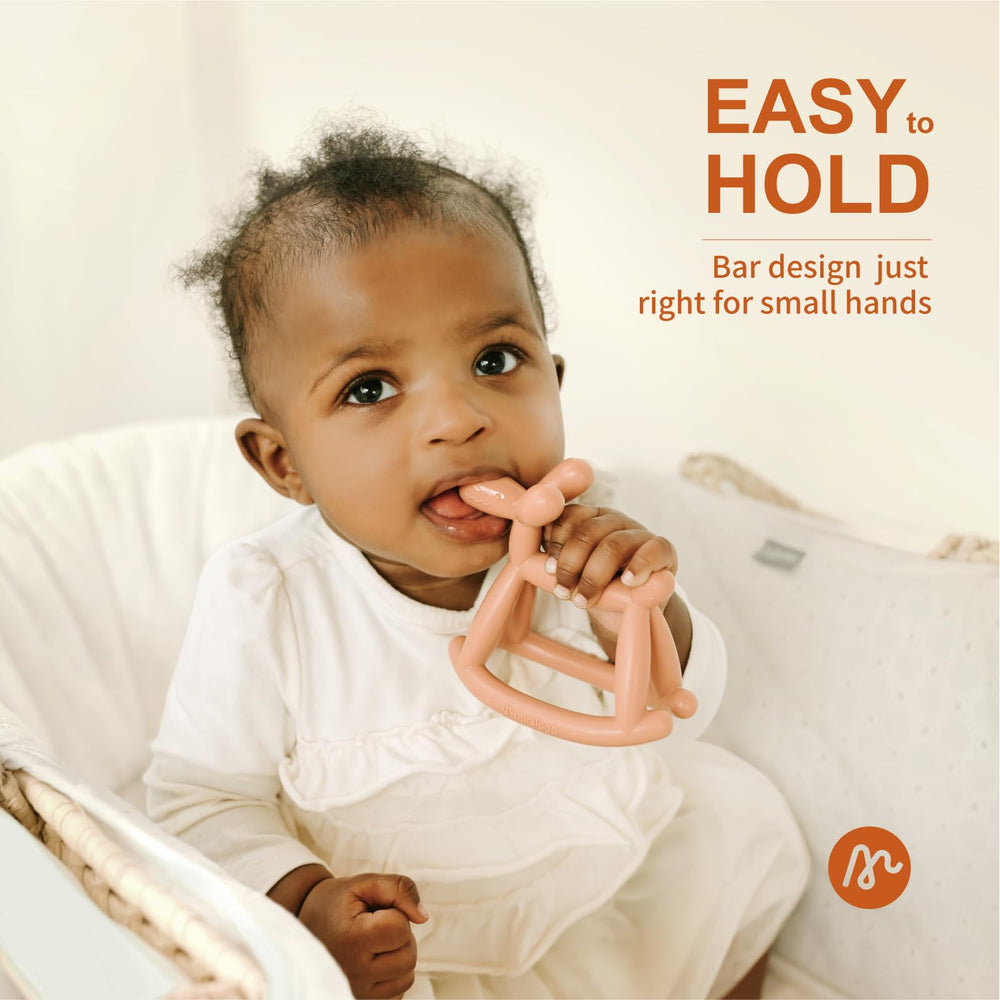 Miraloop teether integrated-clip-box shows included storage box and pacifier clip.