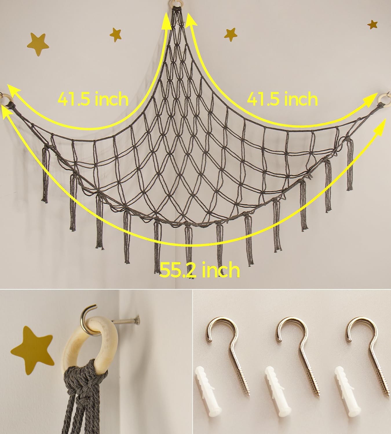 Mirolam 41x41x55 inch hammock fits small rooms and corners.