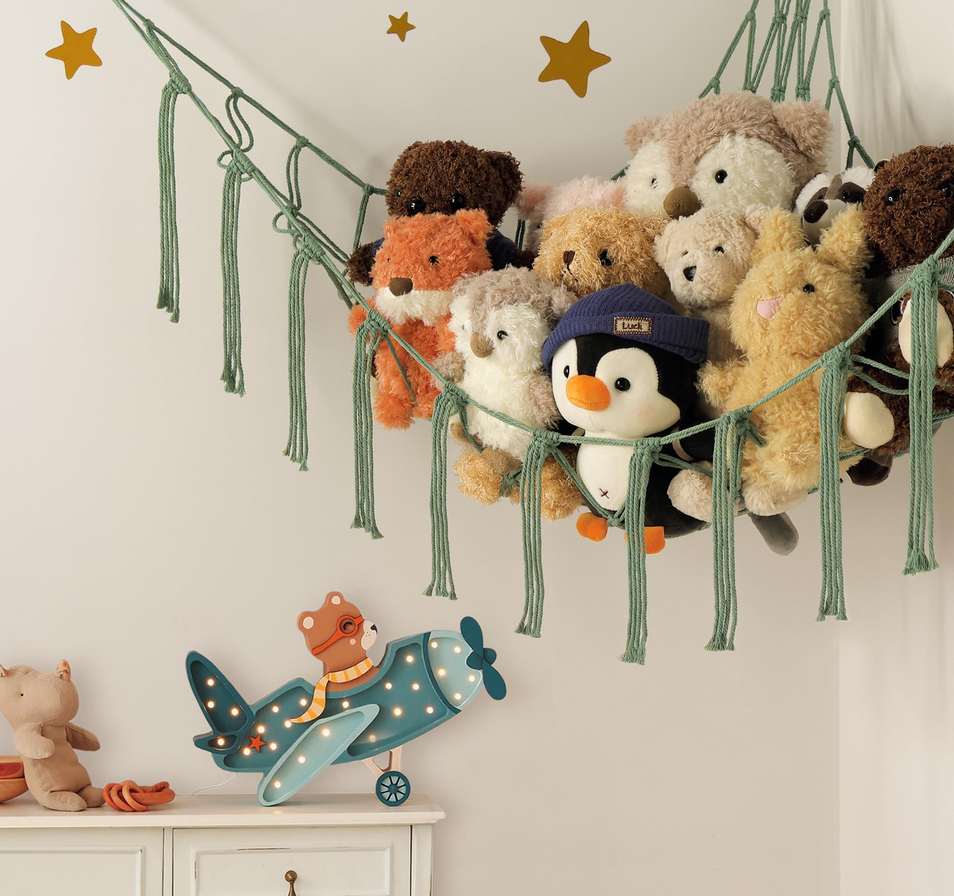mirolam boho decor macrame display elevates plush displays as decor accent