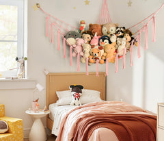 Mirolam easy-install hardware enables secure wall mounting for toy organizers.