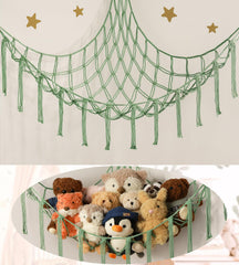 Mirolam stuffed animal hammock corner net holds plush toys neatly for organized space.