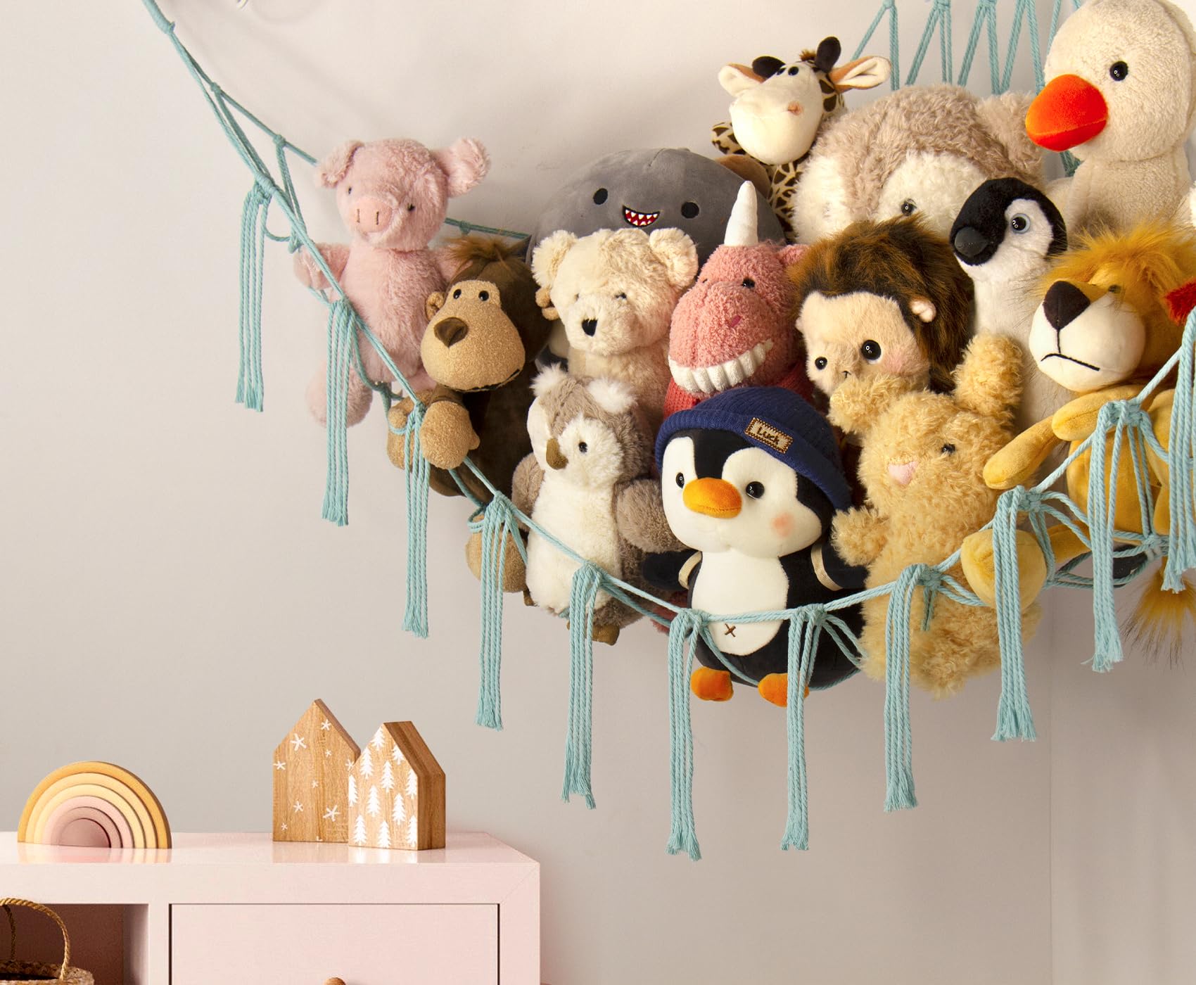 Mirolam stuffed animal hammock installation guide with FSC-certified anchors for quick setup.