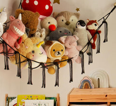 Mirolam stuffed animal hammock top view shows easy wall mounting and sturdy anchors