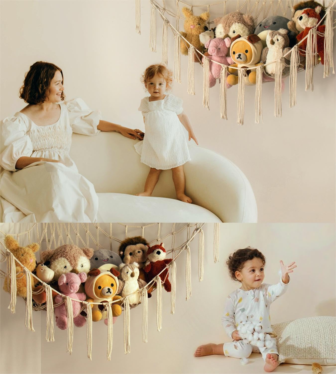 Mirolam hammock net display with plush toys boosting room organization